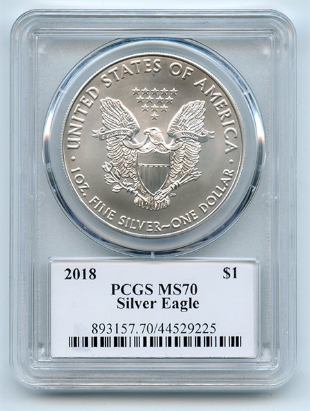 2018 $1 American Silver Eagle 1oz PCGS MS70 Fred Haise