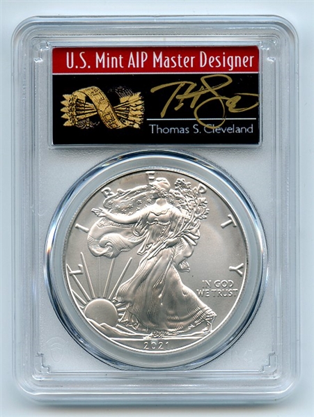 2021 $1 Silver Eagle T1 Last Day Production PCGS MS70 Thomas Cleveland Arrows