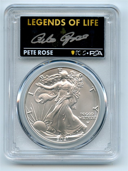2021 $1 Silver Eagle T2 First Production PCGS PSA MS70 Legends of Life Pete Rose