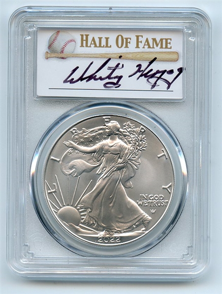 2022 $1 American Silver Eagle 1oz PCGS MS70 First Day of Issue FDI Whitey Herzog