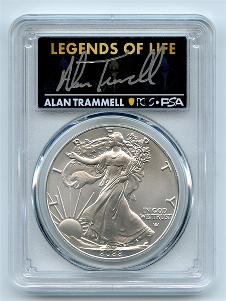 2022 $1 American Silver Eagle 1oz PCGS MS70 FS Legends of Life Alan Trammell