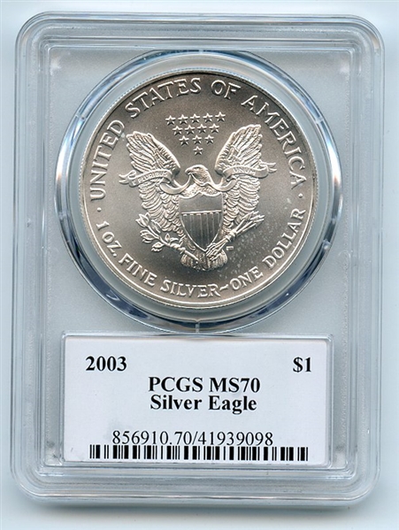 2003 $1 American Silver Eagle PCGS MS70 Fred Haise