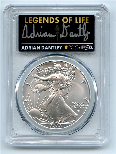 2022 $1 American Silver Eagle 1oz PCGS MS70 FS Legends of Life Adrian Dantley