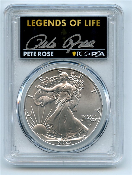 2023 $1 American Silver Eagle 1oz PCGS MS70 FS Legends of Life Pete Rose