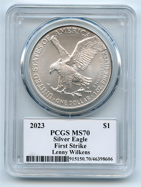 2023 $1 American Silver Eagle 1oz PCGS MS70 FS Legends of Life Lenny Wilkens