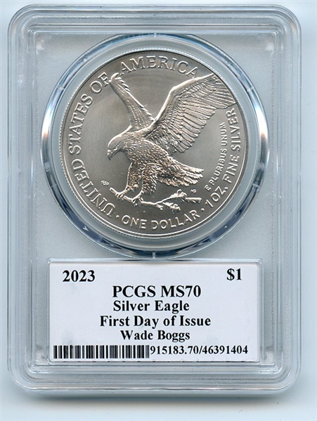 2023 $1 American Silver Eagle 1oz PCGS MS70 FDOI Legends of Life Wade Boggs