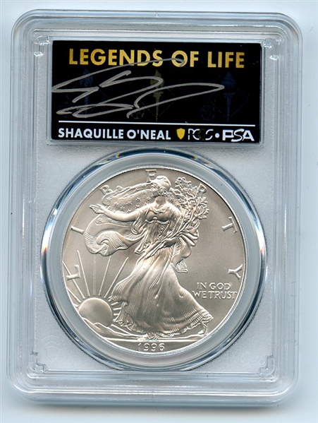 1996 $1 American Silver Eagle PCGS PSA MS69 Legends of Life Shaquille O'Neal