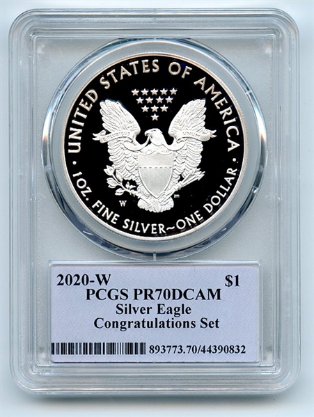 2020 W $1 American Silver Eagle Congratulations PCGS PR70DCAM Cleveland Native