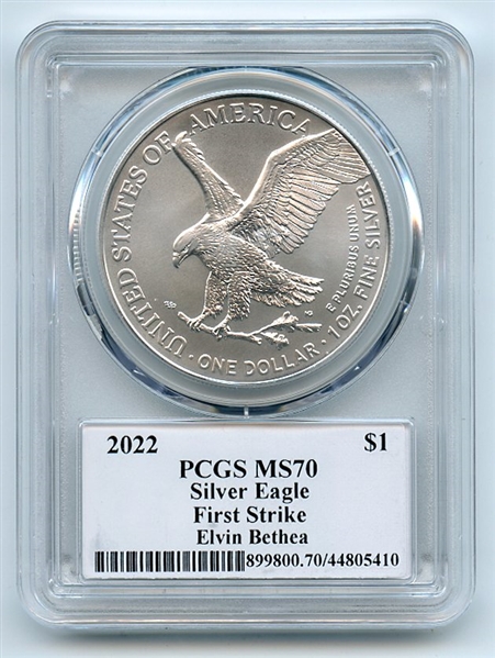 2022 $1 American Silver Eagle 1oz PCGS MS70 FS Legends of Life Elvin Bethea