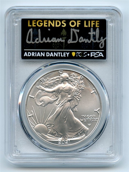 2021 $1 Silver Eagle T2 First Production PCGS MS70 Legends Life Adrian Dantley