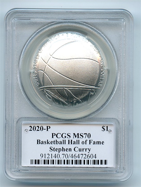2020 P $1 Basketball Hall of Fame HOF Commemorative PCGS MS70 Stephen Curry