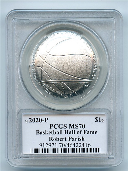 2020 P $1 Basketball Hall of Fame HOF Commemorative PCGS MS70 Robert Parish