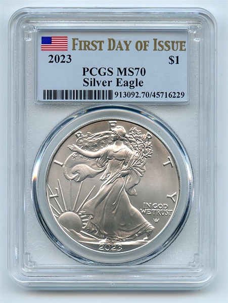 2023 $1 American Silver Eagle 1oz PCGS MS70 First Day of Issue