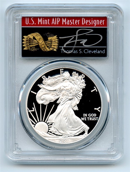 2011 W $1 Proof American Silver Eagle 1oz PCGS PR69DCAM Thomas Cleveland Arrows