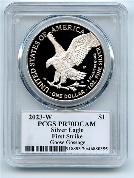 2023 W $1 Proof Silver Eagle PCGS PR70DCAM FS Legends of Life Goose Gossage