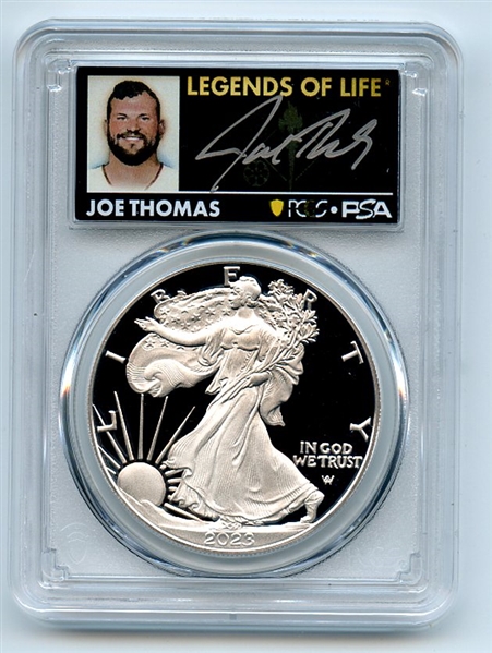 2023 W $1 Proof Silver Eagle PCGS PR70DCAM FS Legends of Life Joe Thomas