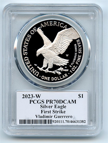 2023 W $1 Proof Silver Eagle PCGS PR70DCAM FS Legends of Life Vladimir Guerrero
