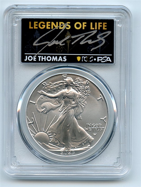 2023 $1 American Silver Eagle 1oz PCGS MS70 FS Legends of Life Joe Thomas