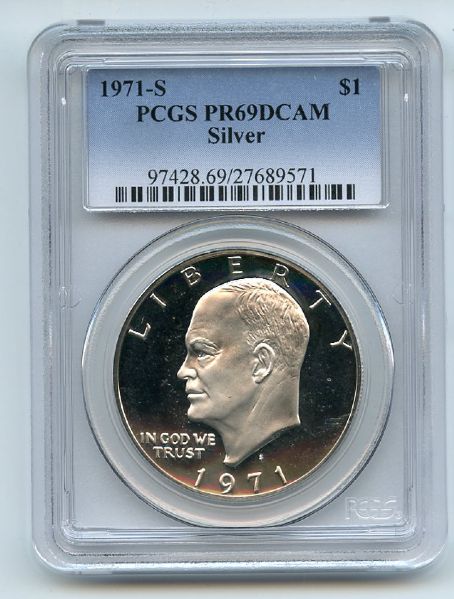 1971 S $1 Silver Ike Eisenhower Dollar Proof PCGS PR69DCAM