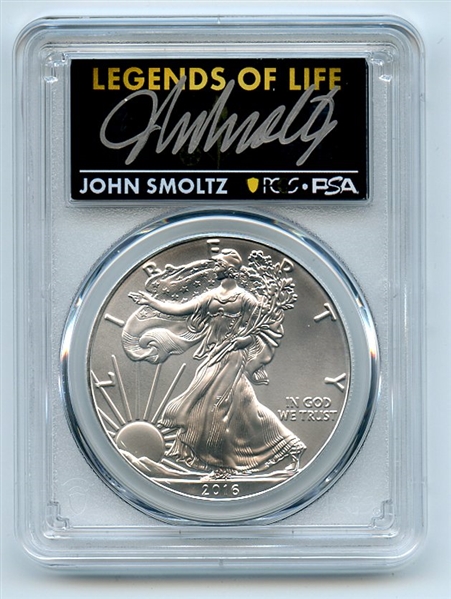 2016 (S) $1 American Silver Eagle PCGS PSA MS70 Legends of Life John Smoltz