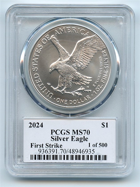 2024 $1 American Silver Eagle 1oz PCGS MS70 FS 1 of 500 Thomas Cleveland Eagle