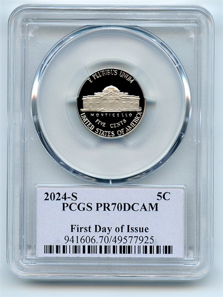 2023 S 5C Jefferson Nickel PCGS PR70DCAM FDOI Thomas Cleveland Native