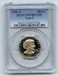 1981 S $1 Type 2 T2 SBA Susan B Anthony Dollar Proof PCGS PR70DCAM