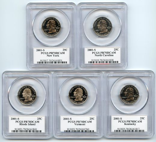 2001 S Clad State Quarter Set PCGS PR70DCAM
