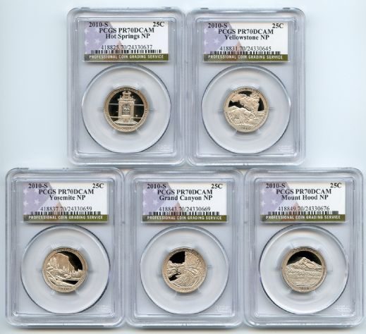 2010 S Clad National Parks Quarter Set PCGS PR70DCAM
