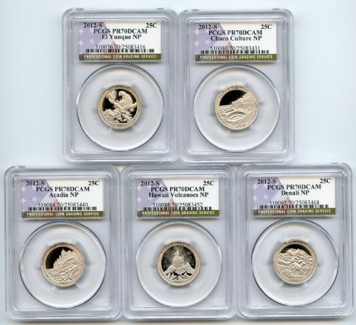 2012 S Clad National Parks Quarter Set PCGS PR70DCAM