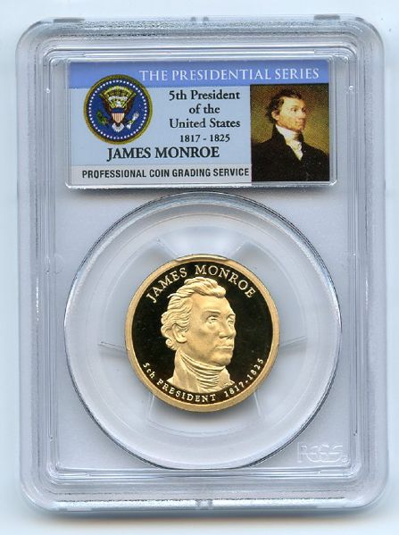 2008 S $1 James Monroe Dollar PCGS PR70DCAM