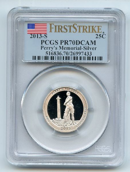 2013 S 25C Silver Perry's Memorial Quarter PCGS PR70DCAM First Strike