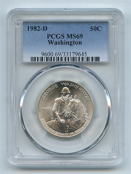 1982 D 50C George Washington Commemorative PCGS MS69