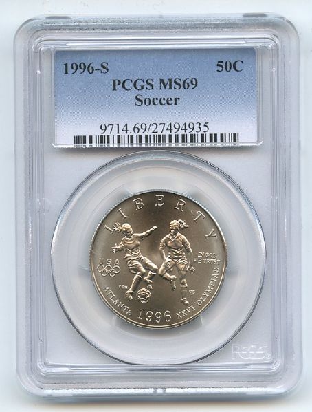 1996 S 50C Soccer Commemorative PCGS MS69