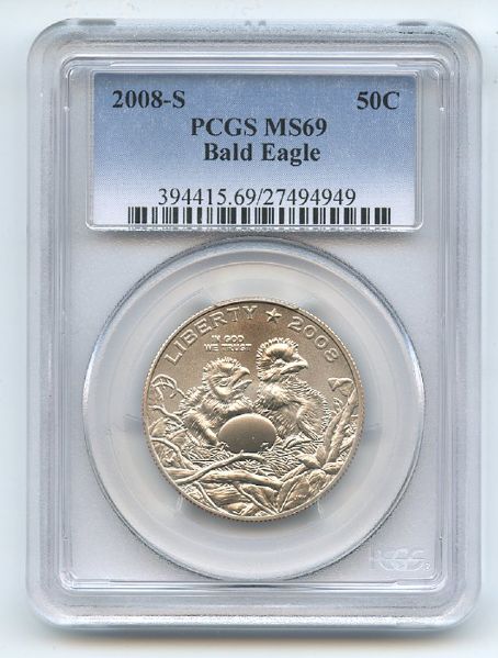 2008 S 50C Bald Eagle Commemorative PCGS MS69