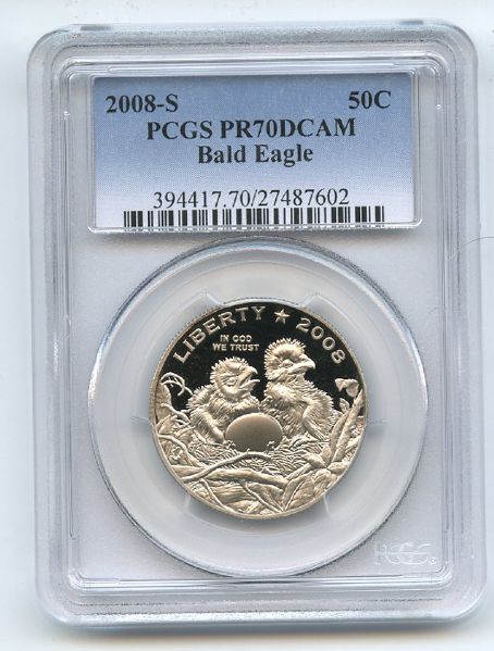 2008 S 50C Bald Eagle Commemorative PCGS PR70DCAM