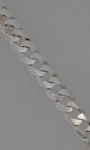 .925 Sterling Silver Flat Curb 7.65 mm Chain 24" Italy
