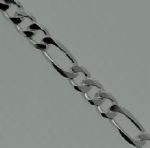 .925 Sterling Silver Figaro 5.5 mm Chain 24" Italy