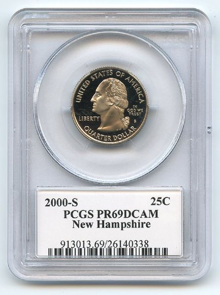 2000 S 25C Clad New Hampshire Quarter PCGS PR69DCAM
