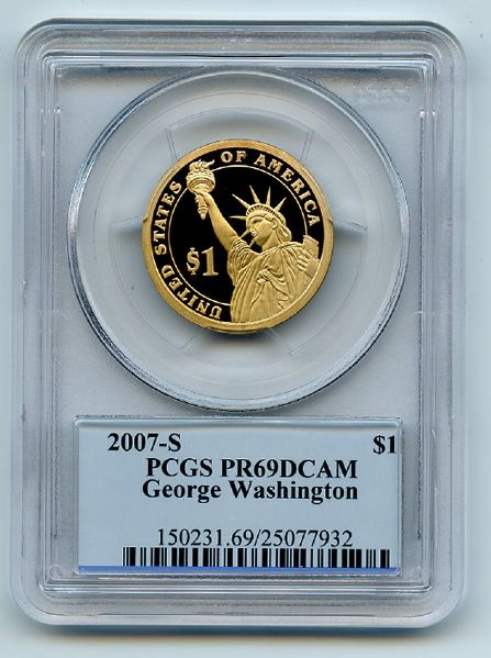 2007 S $1 George Washington Dollar PCGS PR69DCAM