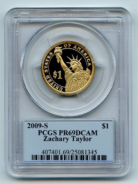 2009 S $1 Zachary Taylor Dollar PCGS PR69DCAM