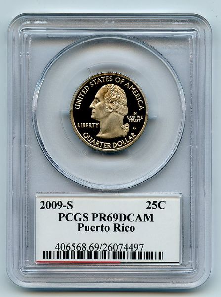 2009 S 25C Clad Puerto Rico Quarter PCGS PR69DCAM