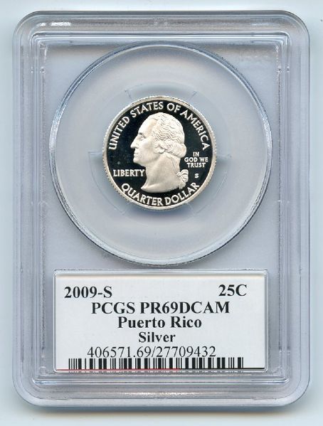 2009 S 25C Silver Puerto Rico Quarter PCGS PR69DCAM