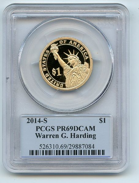 2014 S $1 Warren G Harding Dollar PCGS PR69DCAM