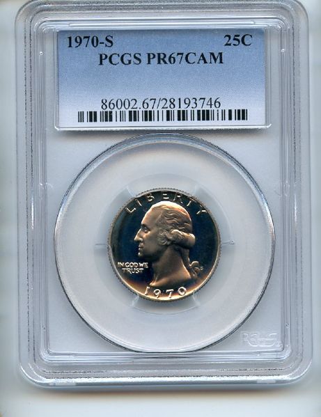 1970 S 25C Washington Quarter PCGS PR67CAM
