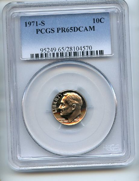 1971 S 10C Roosevelt Dime PCGS PR66CAM