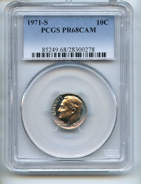 1971 S 10C Roosevelt Dime PCGS PR65DCAM