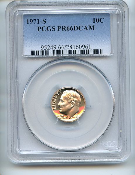 1971 S 10C Roosevelt Dime PCGS PR66DCAM