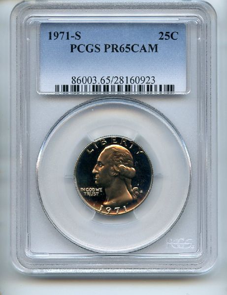 1971 S 25C Washington Quarter PCGS PR65CAM