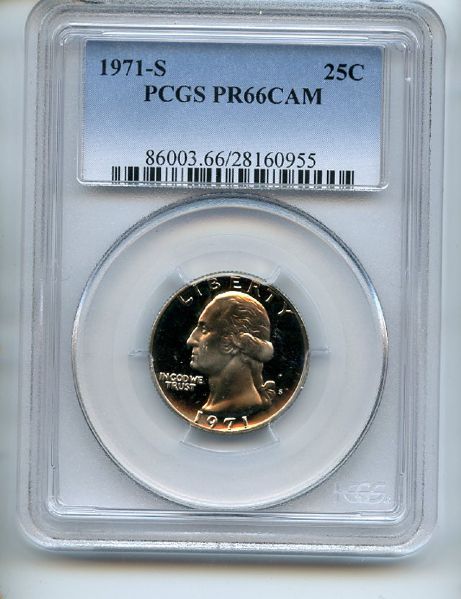 1971 S 25C Washington Quarter PCGS PR66CAM